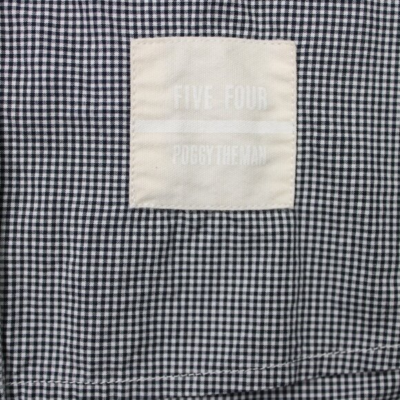 Five Four Poggy The Man Shirt Mens Medium Black/White 100% Cotton Long Sleeve - Picture 8 of 14
